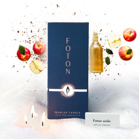 Foton Pearled Candle 18 Oz Snowy Cider glows for cozy, clean evenings.