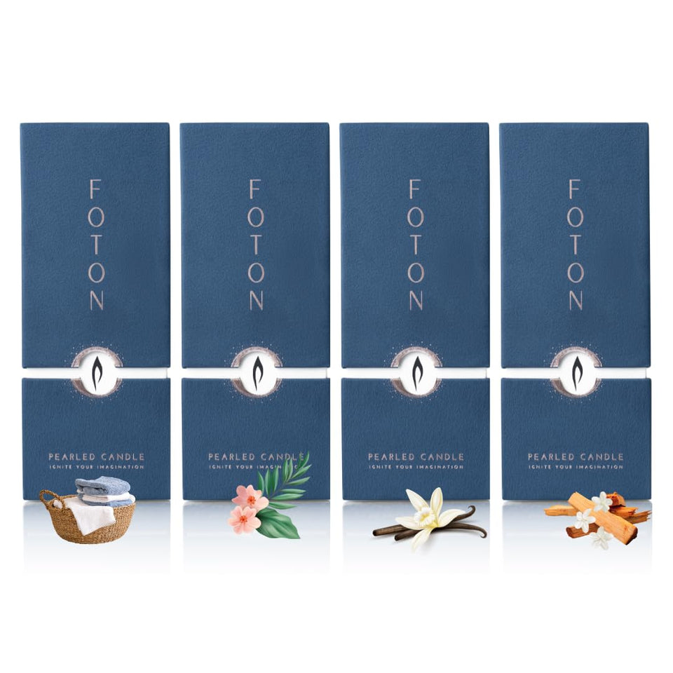 Foton Pearled Candle Breezy Blanket visual, cozy long-lasting fragrance