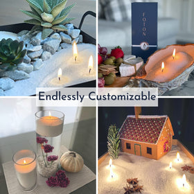 Non-toxic, plant-based composition delivers a gentle glow.