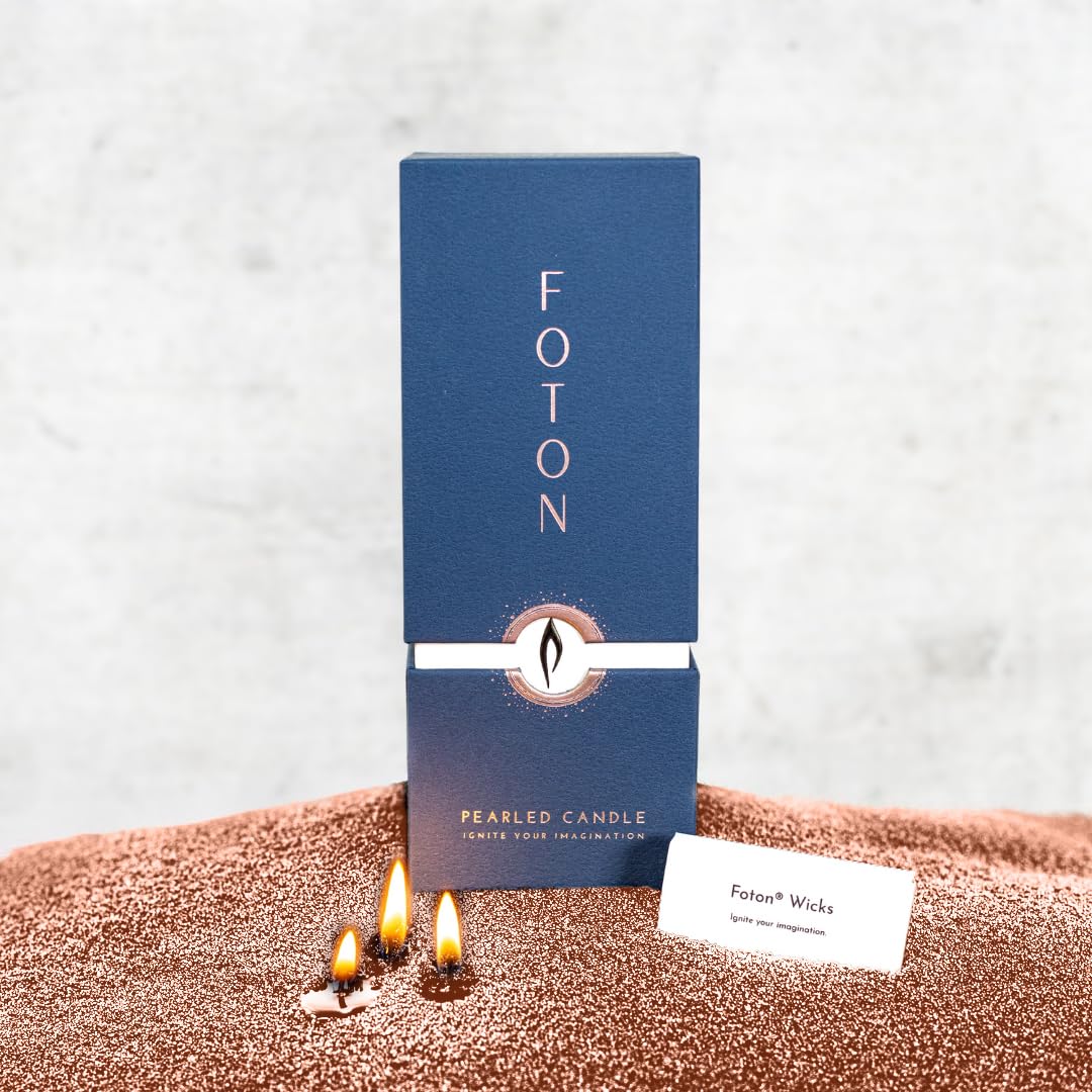 Foton pearled candle Desert Rose 18oz in a jar shows clean burning.