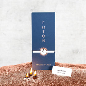 Foton pearled candle Desert Rose 18oz in a jar shows clean burning.
