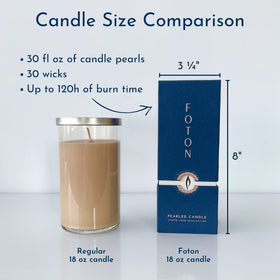 Foton Pearled Candle packaging highlights refillable design
