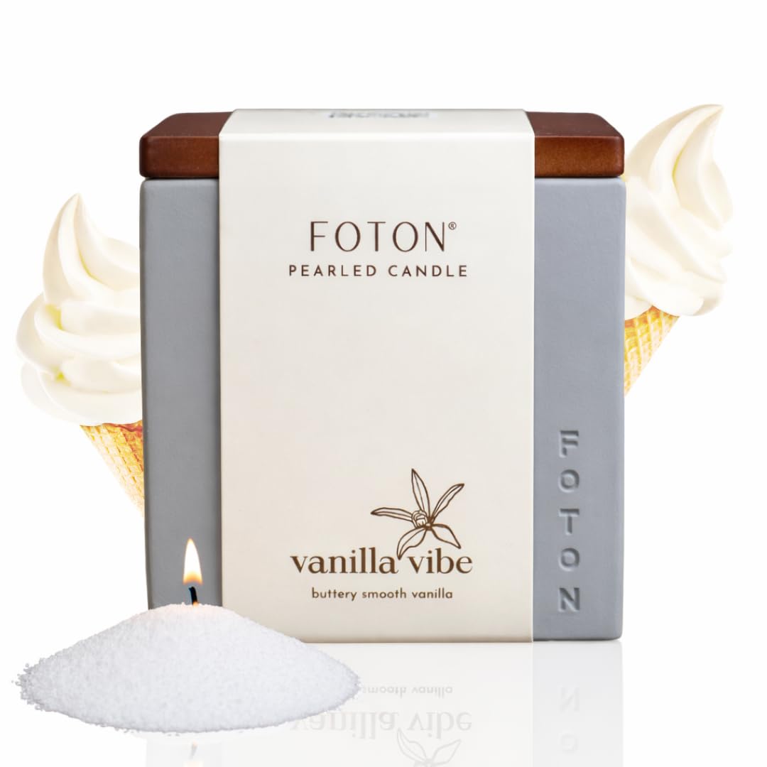Foton Pearled Candle sand close-up highlighting texture for cozy ambience.