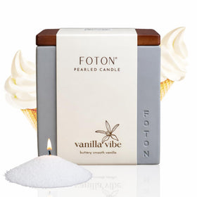 Foton Pearled Candle sand close-up highlighting texture for cozy ambience.