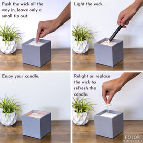 Foton Refillable candle sand system demonstrates endless customization options.