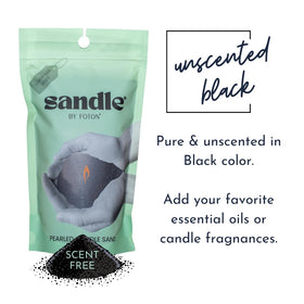 Foton Sandle black unscented candle offers minimalist, clean ambience.