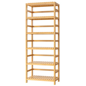 FOTOSOK bamboo shelf cleans easily with soft cloth and damp wipe