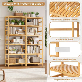 FOTOSOK bamboo shelf closeup highlights smooth grain and durable construction