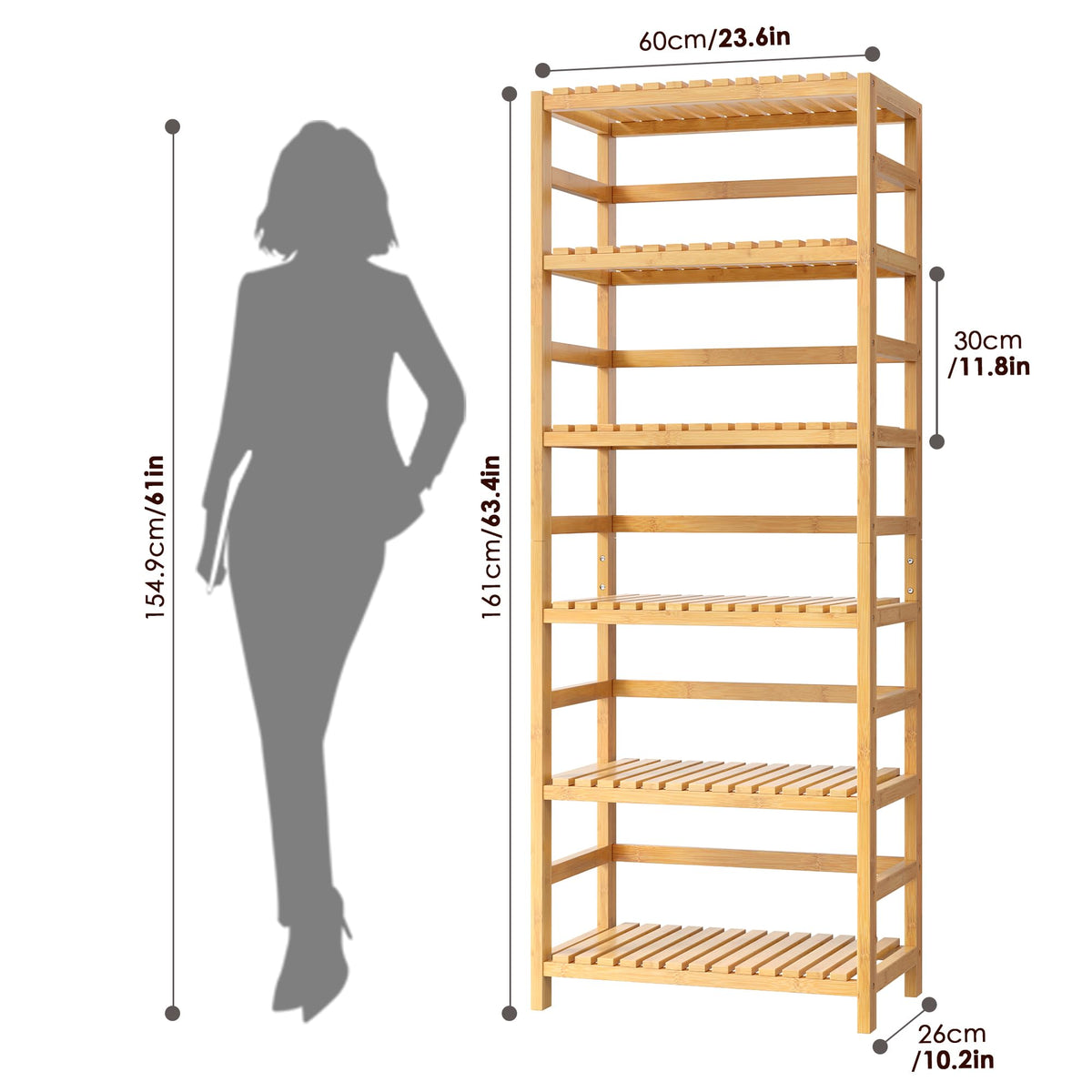 FOTOSOK bamboo shelf supports multiple storage tasks in bathroom or office