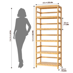 FOTOSOK bamboo shelf supports multiple storage tasks in bathroom or office
