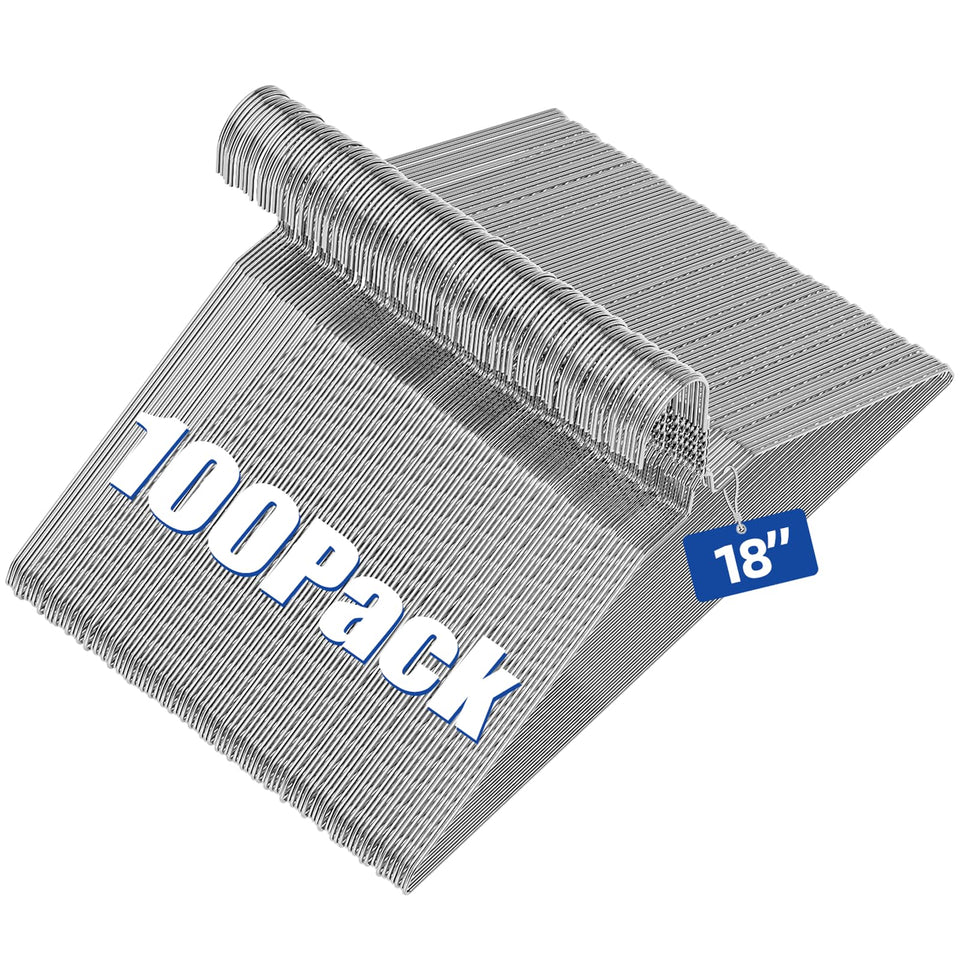 Fotoumgl 18-inch wire hanger pack overview shows space-saving closet capacity.