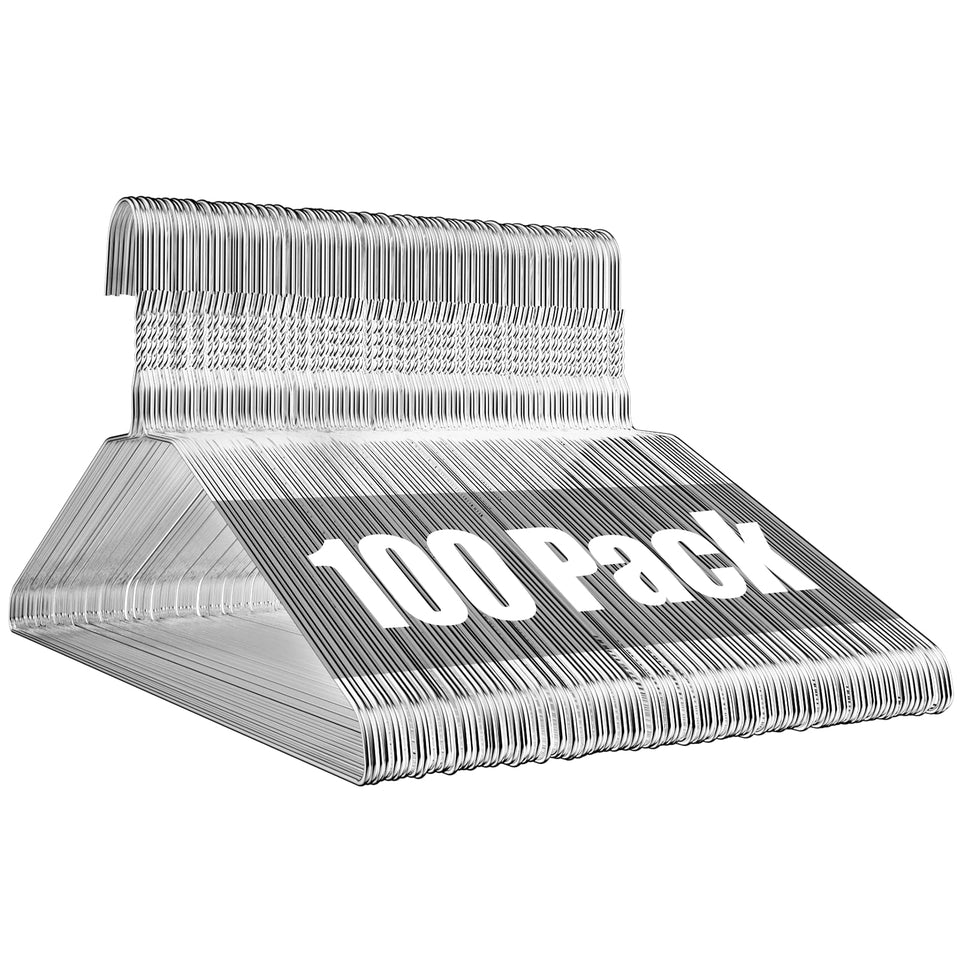 Fotoumgl wire hangers 100 pack, slim 16 inch design for space saving.