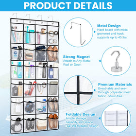 FOTSHARER four hooks over the door for versatile mounting in hotel or home