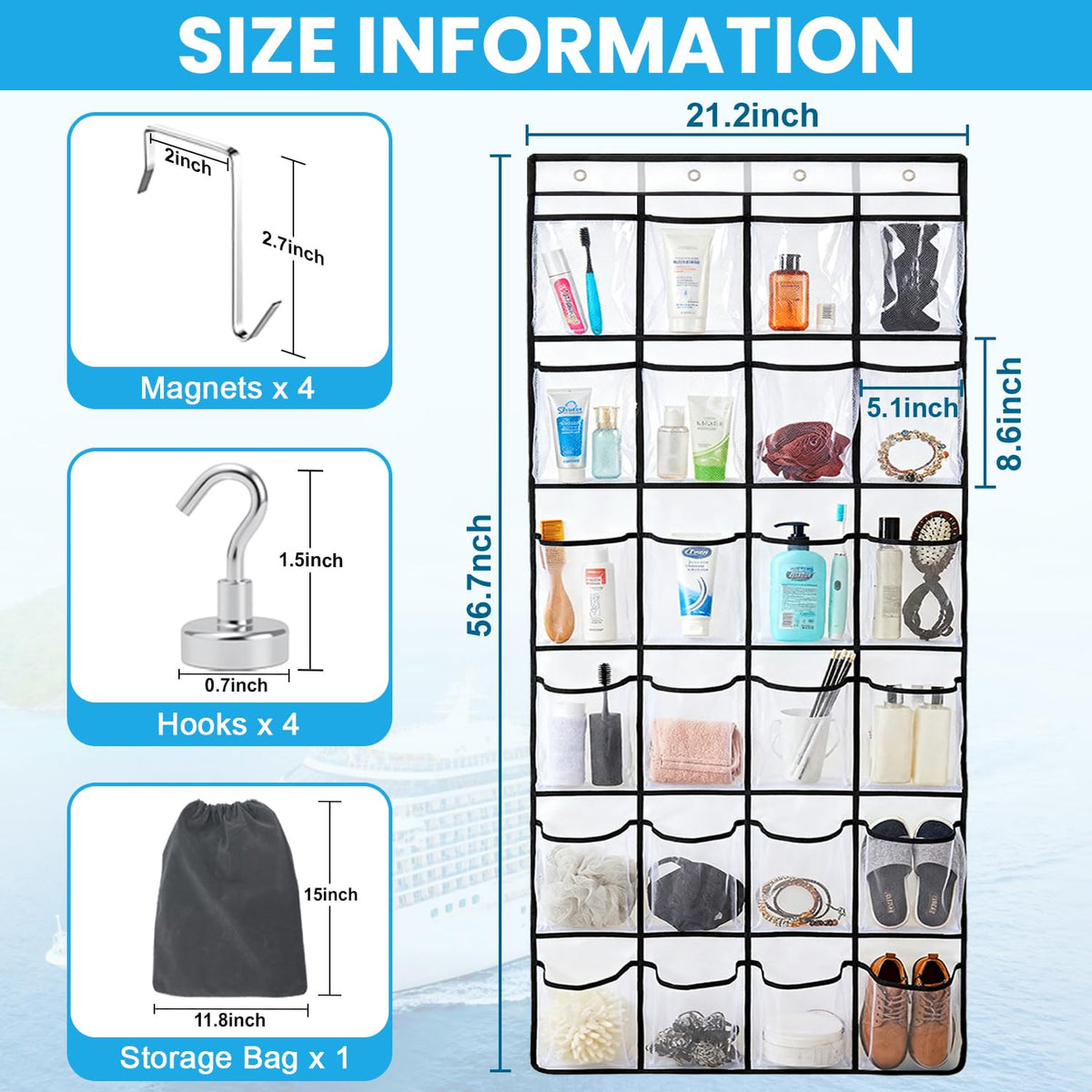 FOTSHARER 4 magnets door hanger secures to metal doors without damage