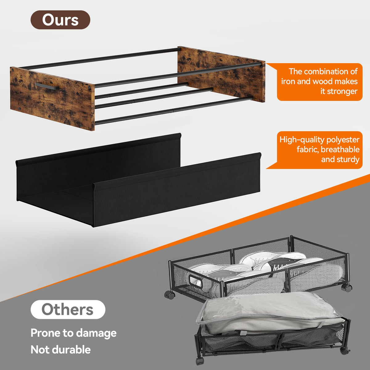 FOUCSSOMEI space-saving design offers 180L capacity for bulky items