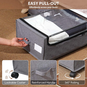 FOUCSSOMEI under-bed storage metal frame provides sturdy support.