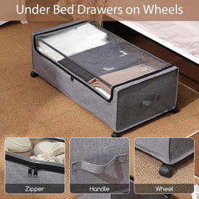 FOUCSSOMEI under-bed storage reinforced zipper for smooth, durable daily use.