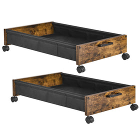 FOUCSSOMEI under-bed storage with wheels shows a sturdy metal frame for durable organization