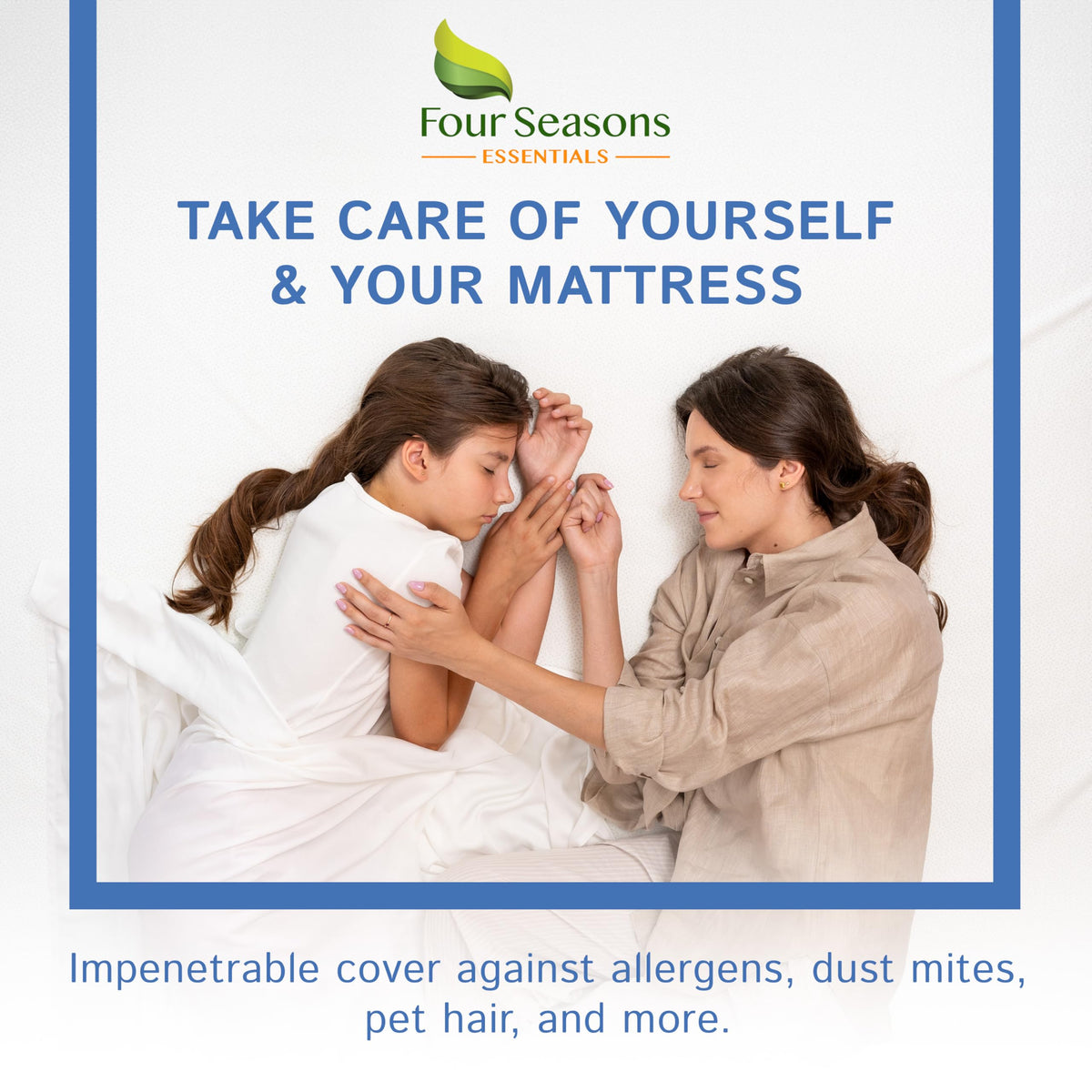 Four Seasons Essentials bedbug protection creates a barrier against intruders reaching the mattress.