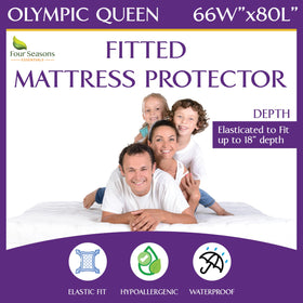Four Seasons Essentials Olympic Queen fitted-sheet style cover protects your mattress while you sleep