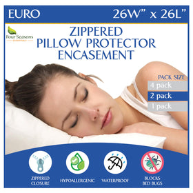 Four Seasons Essentials soft polyester top layer feels gentle on pillows.