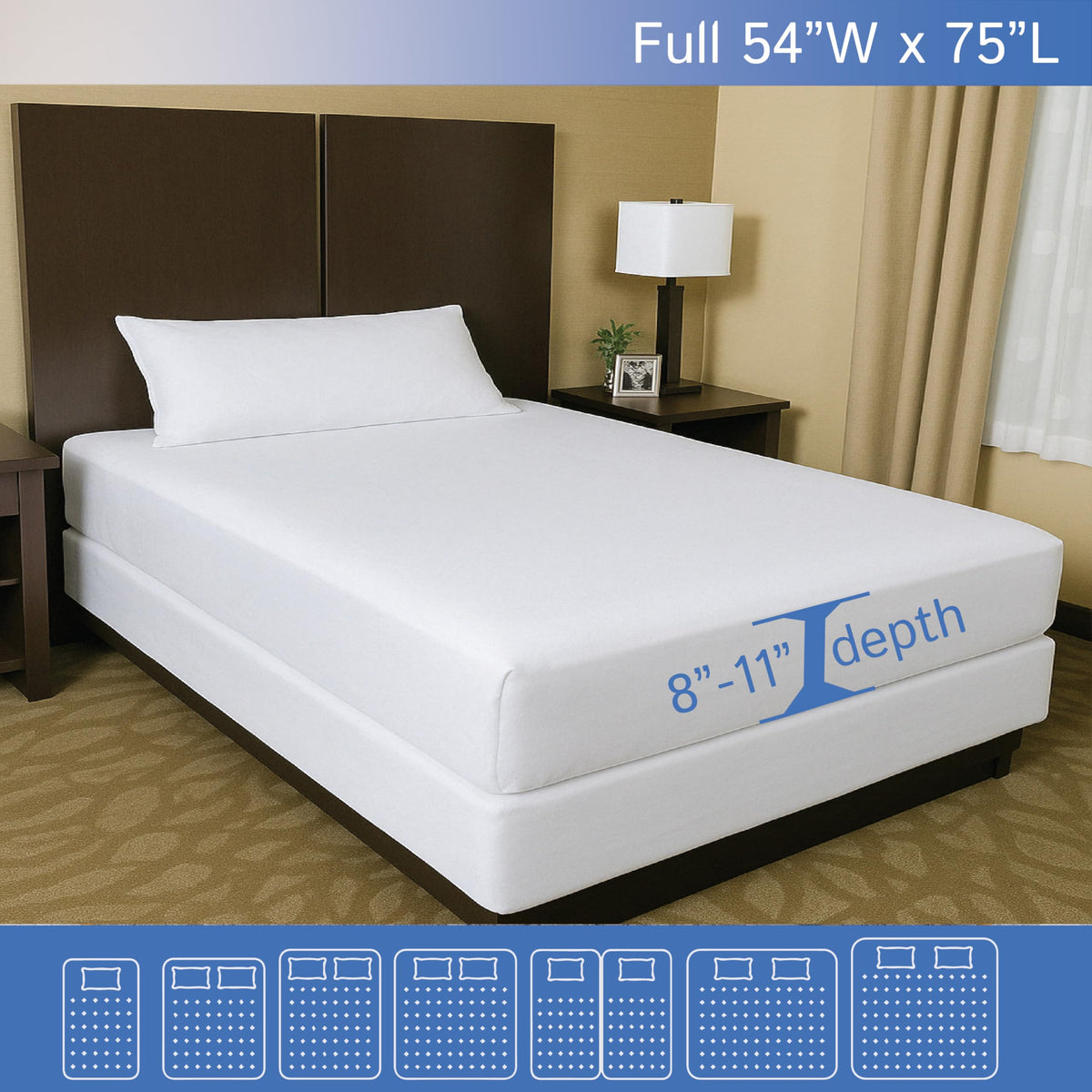 Four Seasons Essentials waterproof lining blocks liquids for a dry mattress surface.