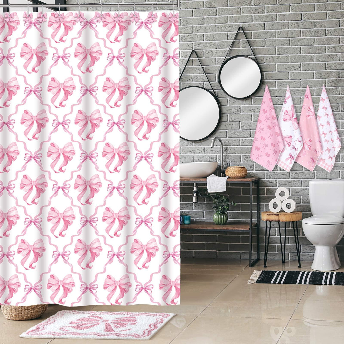 Fourluoo pink bow set close up shows detailed design