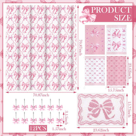 Fourluoo pink bow towels add soft, quick-drying bath comfort