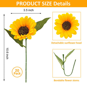 FOUSUKA DIY art craft sunflowers suitable for centerpieces, wreaths, or cake accents.