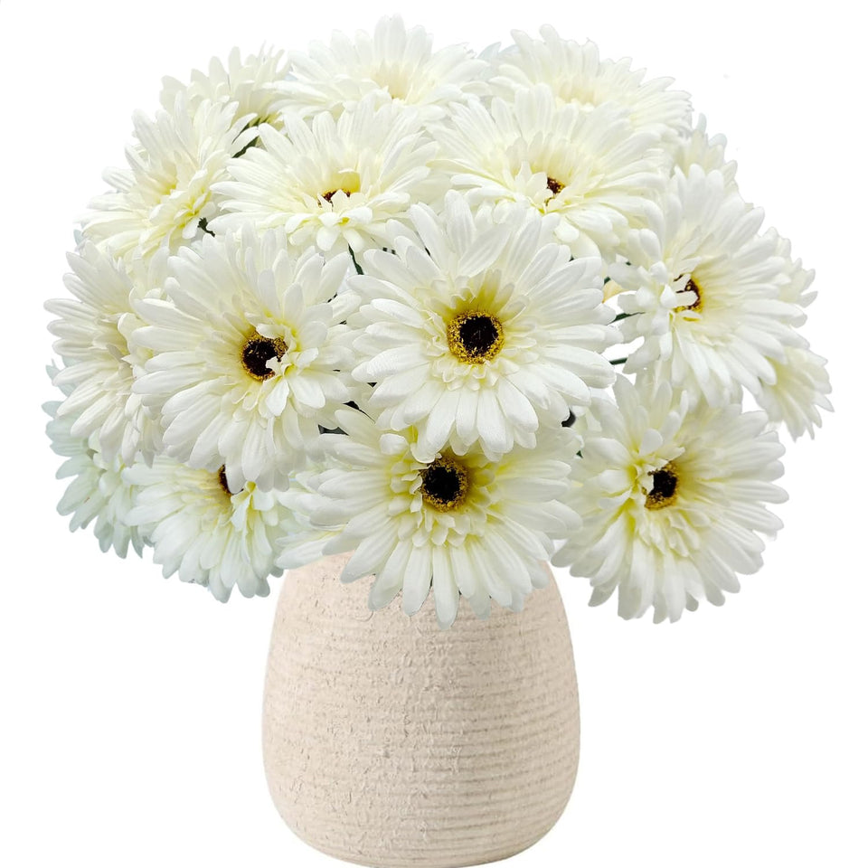 FOUSUKA gerbera daisy heads with stems for easy DIY decor