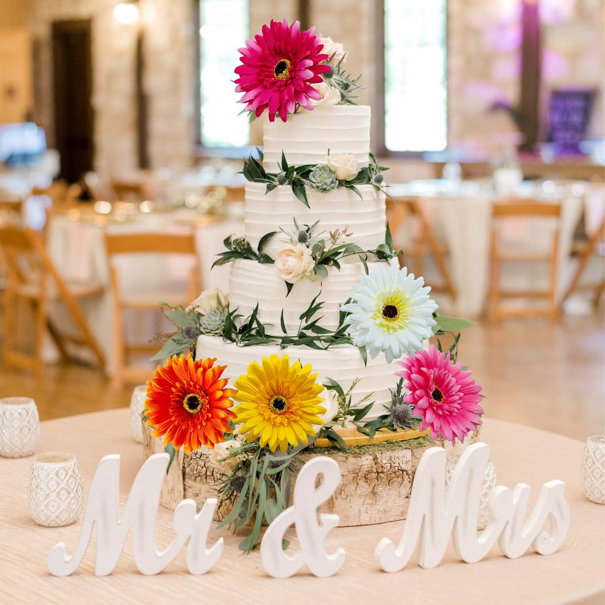 FOUSUKA daisies in bright colors for table décor
