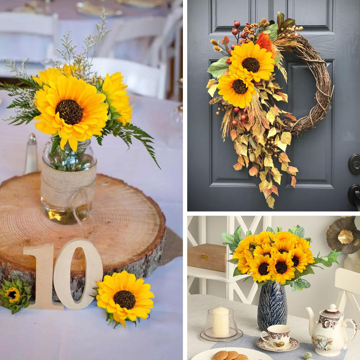 FOUSUKA wedding and party sunflowers for table settings and festive arrangements.