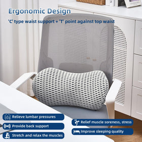FOUSUPDT Lumbar Pillow with breathable 4D mesh cover keeps back cool