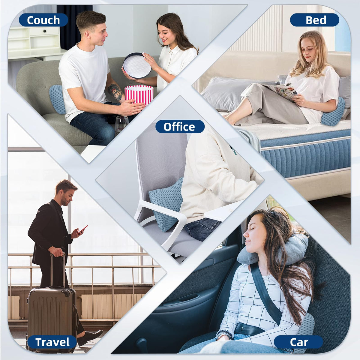 FOUSUPDT lumbar pillow with breathable 4D mesh cover keeps you cool