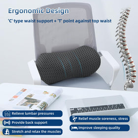 FOUSUPDT lumbar pillow with breathable 4D mesh keeps you cool.