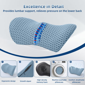 FOUSUPDT lumbar pillow on car seat showing lower back support during driving