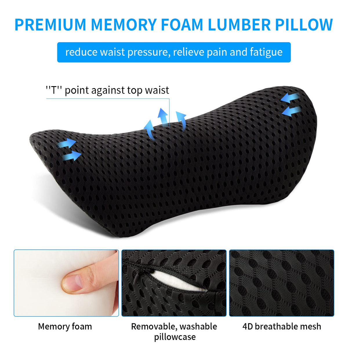 FOUSUPDT lumbar pillow in car seat setup for long drives with comfort