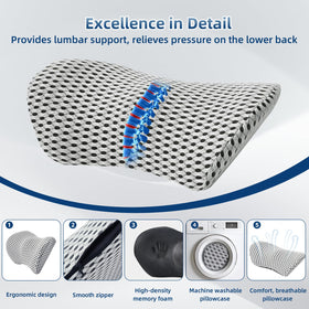 FOUSUPDT Lumbar Pillow in car seat offering ergonomic comfort during drives