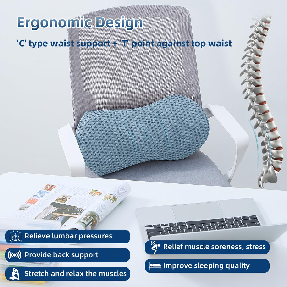 FOUSUPDT lumbar pillow on couch for back support during lounging