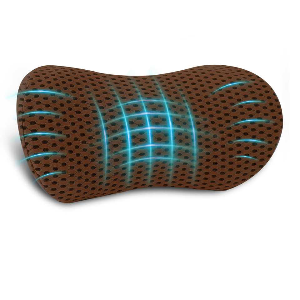 FOUSUPDT Lumbar Pillow front view; ergonomic curve supports lower back during driving