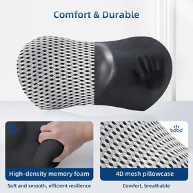 FOUSUPDT Lumbar Pillow showing memory foam core for durable support
