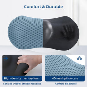 FOUSUPDT lumbar pillow on office chair highlighting ergonomic alignment