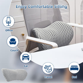 FOUSUPDT Lumbar Pillow stored in compact bag for travel