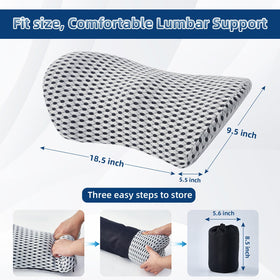 FOUSUPDT Lumbar Pillow on travel setup for on-the-go back support