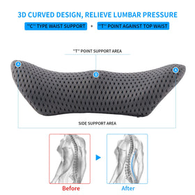 FOUSUPDT memory foam lumbar pillow with a stable core for lasting comfort and alignment.