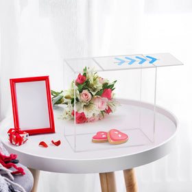 Fowecelt clear acrylic box used as cosmetics storage; keeps items organized.
