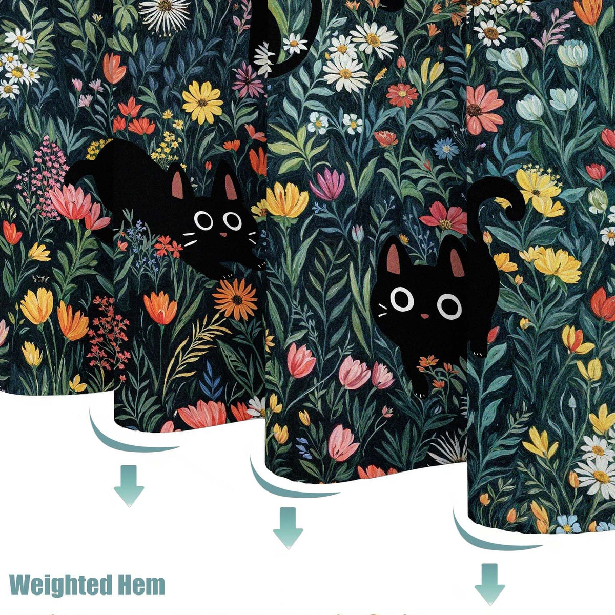 Fowocu cat shower curtain enhances decor with playful feline flair
