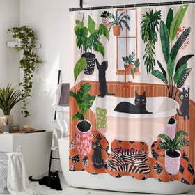 Fowocu dinosaur bubble bath cat curtain delivers whimsical charm