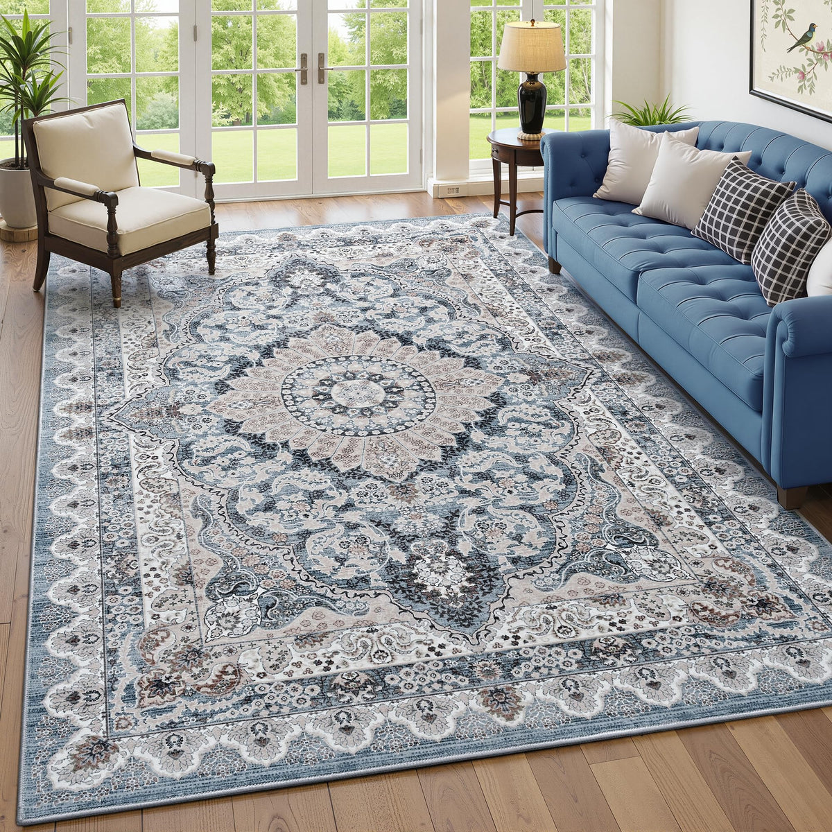 Foxmas 6x9 area rug kitchen – easy-clean surface resists spills.