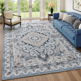 Foxmas 6x9 area rug kitchen – easy-clean surface resists spills.